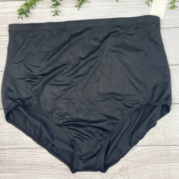 NEW COASTAL BLUE Womens High Waist Tummy Control Black Swim Bikini Bottom 2x - Picture 2 of 6